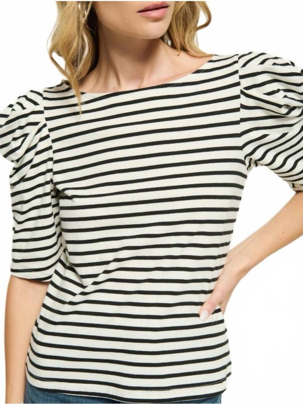 NWOT Nation LTD Emery Boat Neck Top in Crosswalk Stripe Size XS - Picture 4 of 8